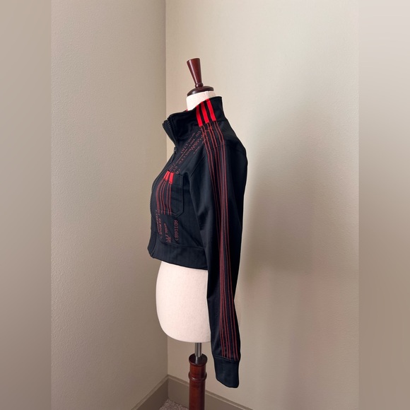 Adidas x Alexander Wang Black and Red Activewear Cropped Zipup Jacket - XS - Picture 2 of 5